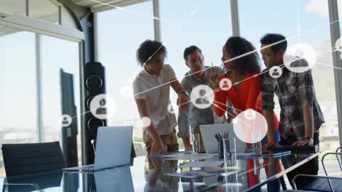 Diverse Business Team Analyzing Digital Connectivity