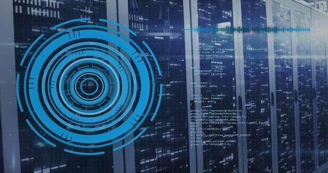 Futuristic Data Processing with Servers and Digital Interface - Download Free Stock Images Pikwizard.com