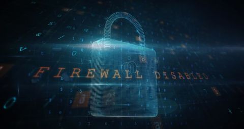 Digital Interface with Data Processing and Disabled Firewall Lock - Download Free Stock Images Pikwizard.com