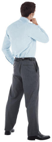 Transparent Thoughtful Businessman Contemplating with Hand on Chin - Download Free Stock Videos Pikwizard.com