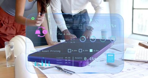 Coworkers Collaborating on Innovative Architectural Project