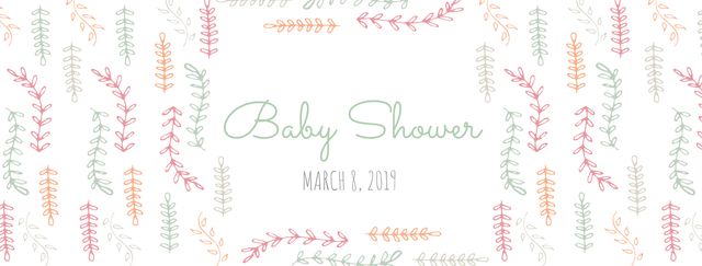 Spring-themed Baby Shower Invite with Botanical Art Design - Download Free Stock Templates Pikwizard.com