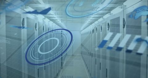 Digital Interface in High-Tech Data Center Corridor - Download Free Stock Images Pikwizard.com