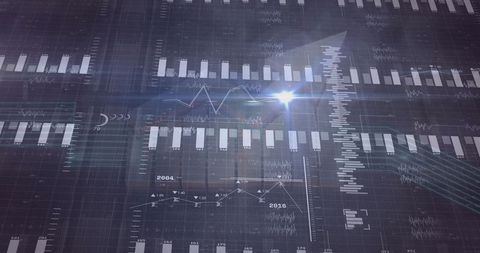 Abstract Data Dashboard with Charts and Graphs in Dark Theme