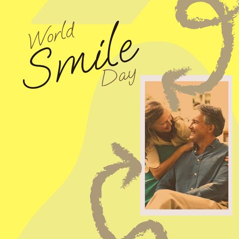 composite design celebrating world smile day with happy couple - Download Free Stock Templates Pikwizard.com