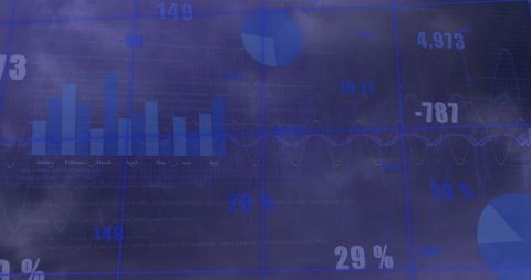 Data Charts and Graphs with Abstract Technology Background - Download Free Stock Images Pikwizard.com