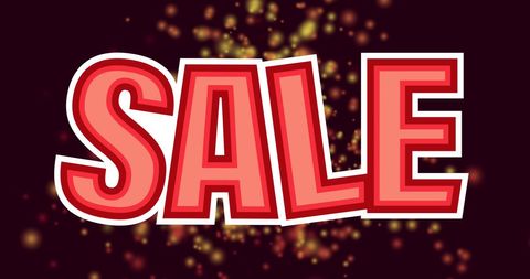 Bright Red Sale Sign on Dotted Backdrop Exciting Offer Display
