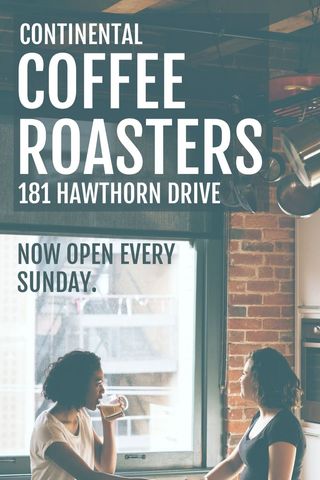 Promoting a local coffee shop, the image captures a relaxed conversation over coffee, evoking a sense of community and warmth. Ideal for social media announcements or cafe event flyers.