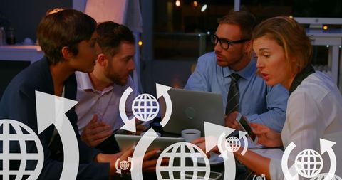 Diverse Team Collaborating on Global Strategic Planning