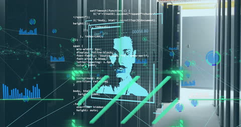 Technology Concept Showing Data Processing in Server Room