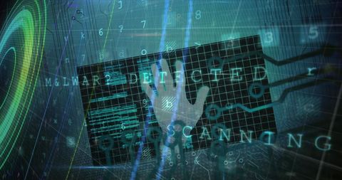 Digital Hand Engages Futuristic Malware Scanning Technology - Download Free Stock Images Pikwizard.com