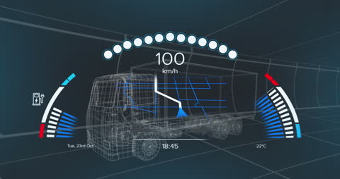 Futuristic Digital Dashboard of Smart Vehicle Interface