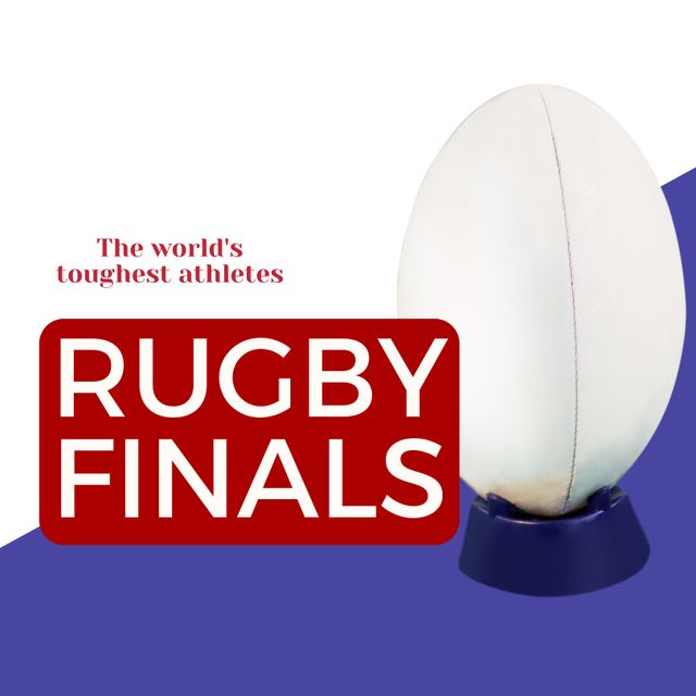 Rugby Finals Promotional Banner with Rugby Ball - Download Free Stock Templates Pikwizard.com