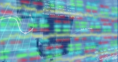 Dynamic Stock Market Display in Modern Office Environment