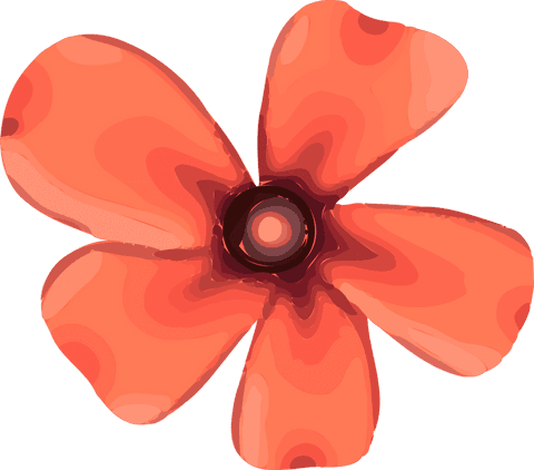 Floating gradient flower on transparent background