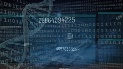 Cybersecurity Concept with DNA and Data Layers