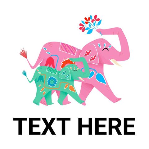 colorful elephants with text space for celebration design - Download Free Stock Templates Pikwizard.com