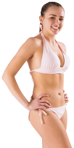 confident smiling woman in bikini posing transparently - Download Free Stock Videos Pikwizard.com