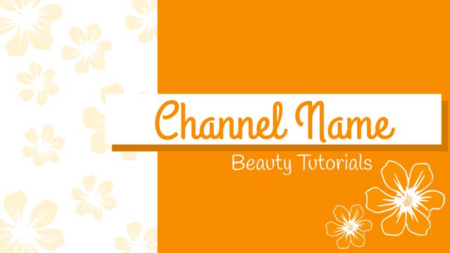 Vibrant Orange Floral Beauty Channel Template for Vloggers and Spring Events - Download Free Stock Templates Pikwizard.com