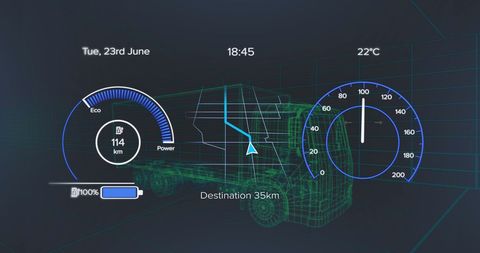 Futuristic Vehicle Interface with Digital Truck Overlay - Download Free Stock Images Pikwizard.com