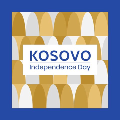kosovo independence day celebration graphic with geometric design - Download Free Stock Templates Pikwizard.com