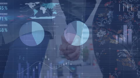 Couple Holding Hands with Data Visualization Overlay