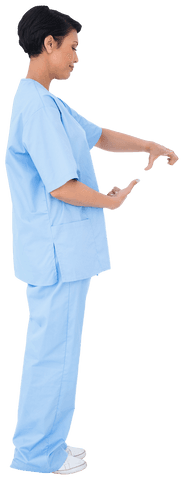 Biracial Female Doctor Gesturing on Transparent Background - Download Free Stock Videos Pikwizard.com