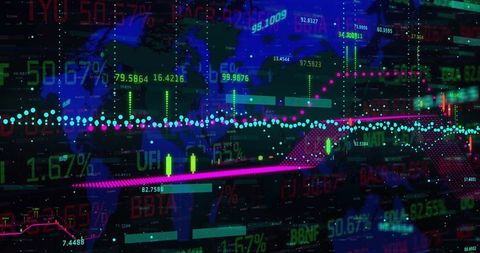 Digital Global Finance Data and Charts Overlay on World Map - Download Free Stock Images Pikwizard.com