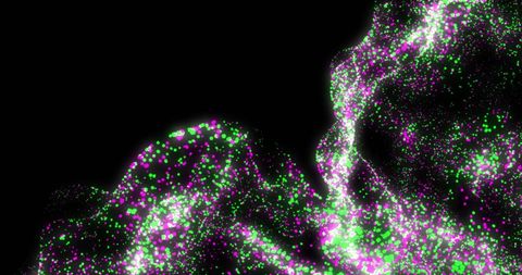 Abstract Digital Data Stream with Vibrant Lights on Black