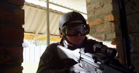 Soldier Entering Building in Military Training Exercise - Download Free Stock Images Pikwizard.com