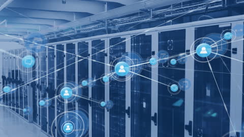 Network Connection Animation over Data Center Servers