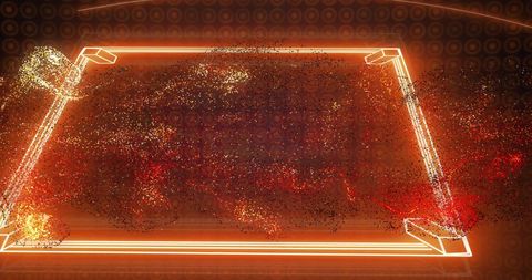 Digital Map with Glowing Points and Lines for Data Visualization