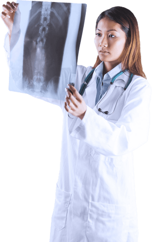 Transparent Image of Asian Doctor Analyzing X-Ray Scan - Download Free Stock Videos Pikwizard.com