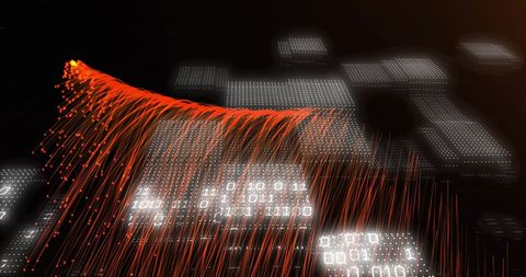 Flowing Data Streams and Digital Binary Code Matrix - Download Free Stock Images Pikwizard.com