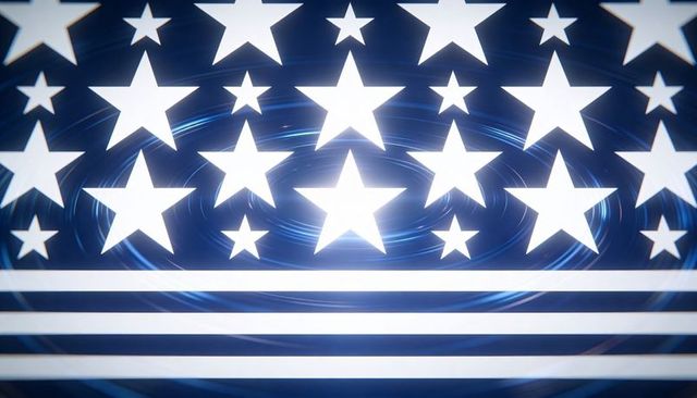 Glowing stars and stripes vortex abstract background for patriotic campaigns