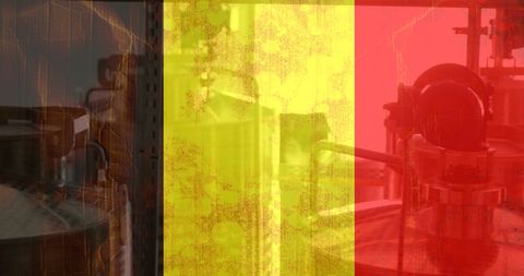 Belgian Flag Overlapping Industrial Machinery Symbolizing Industry - Download Free Stock Images Pikwizard.com