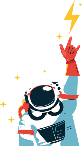 Cartoon Astronaut Making Rock Gesture Transparent Backdrop - Download Free Stock Videos Pikwizard.com