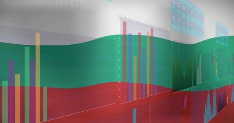 Colorful Digital Graphs and Charts on Abstract Data Background