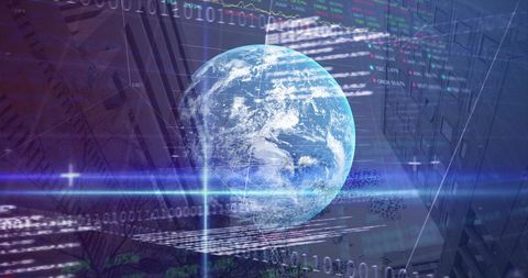 Global Data Technology with Digital Code Overlay - Download Free Stock Images Pikwizard.com