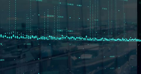 Abstract Data Visualization Overlaying Urban Cityscape - Download Free Stock Images Pikwizard.com