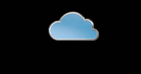 3D Blue Cloud Icon on Black Background Moving Animated - Download Free Stock Images Pikwizard.com