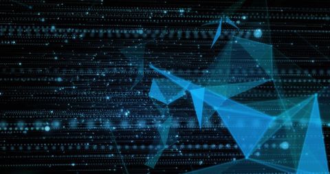 Abstract Geometric Shapes with Dots on Black Digital Background - Download Free Stock Images Pikwizard.com