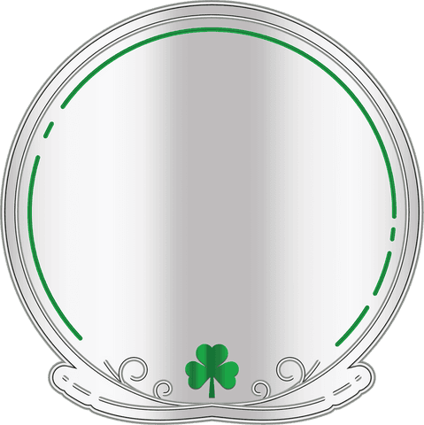 circular silver frame with green clover on transparent background - Download Free Stock Videos Pikwizard.com