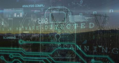 Secure Energy Network With Virus Detection Visualization - Download Free Stock Images Pikwizard.com