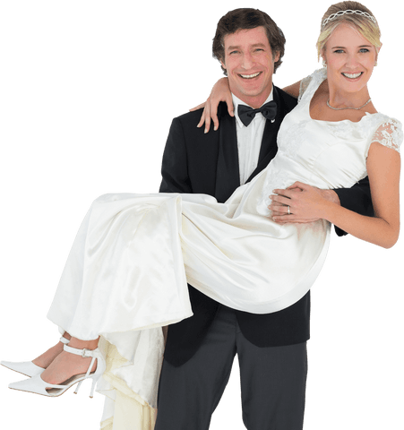 impressive transparent groom carrying bride on wedding day - Download Free Stock Videos Pikwizard.com
