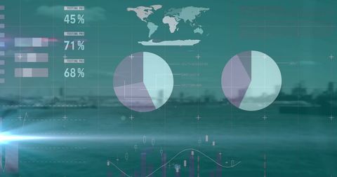 Abstract Financial Data with Global Theme and Cityscape - Download Free Stock Images Pikwizard.com