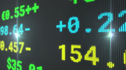 Digital Stock Market Ticker Showing Fluctuating Prices