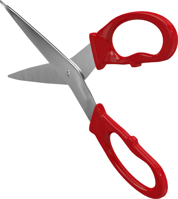 Top Closeup of Transparent Background Red Handled Scissors with Open Blade - Download Free Stock Videos Pikwizard.com