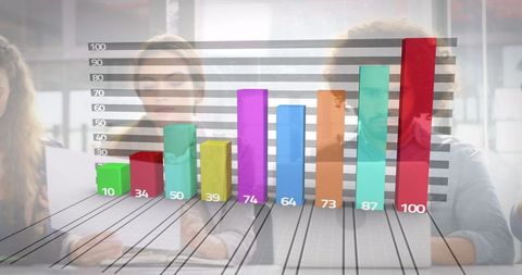 Global Business People Analyzing Digital Financial Data Trends
