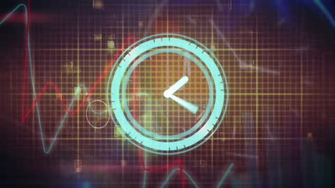 Digital Clock Symbol with Abstract Data Indicators